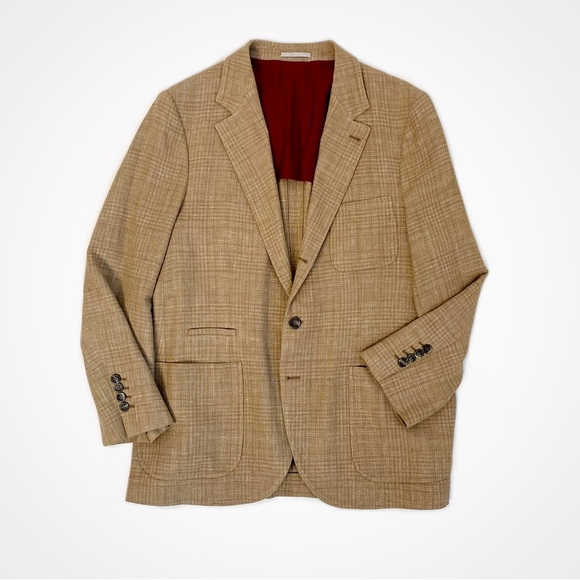 Brunello Cucinelli Silk & Linen Plaid Blazer | 44 - Picture 3 of 15